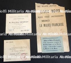 Documents autour de la Milice Française.