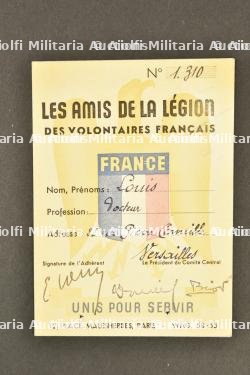 Carte d'adhérent des amis de la LVF