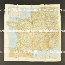 Carte en soie France.