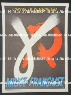 Affiche en couleurs Milice Française. French Milice colour poster.