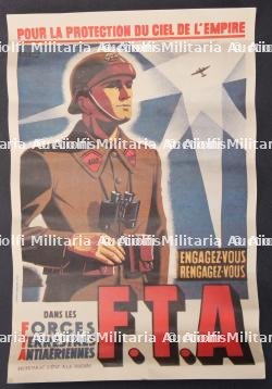 Petite affiche de recrutement pour les F.T.A. Small anti-aircraft forces recruitment poster.