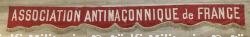 Banderole Association Antimaçonnique de France. French Anti-Masonic Association banner.