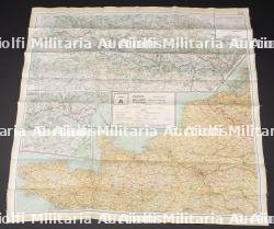 Carte d'évasion en soie. Silk escape map.