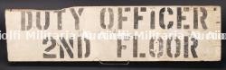 Panneau Duty Officer. Duty Officer sign.