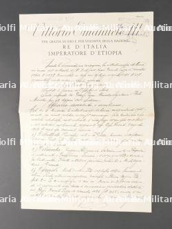 Courrier de Vittorio Emanuele III. Letter from Vittorio Emanuele III.