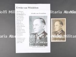 Autographe Erwin Von Witzleben. Autograph of Erwin Von Witzleben. — photo 1