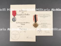 Diplômes et médailles. German medals and diploma.