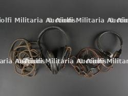 Ecouteur et laryngophone Panzer. Panzer earphone and throat microphone.