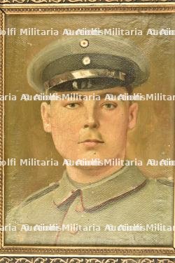 Lot de 2 portraits de soldats allemands peints. Lot of 2 oil painted portraits of ww1 german soldiers — miniature 5