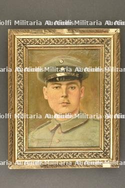 Lot de 2 portraits de soldats allemands peints. Lot of 2 oil painted portraits of ww1 german soldiers — photo 6