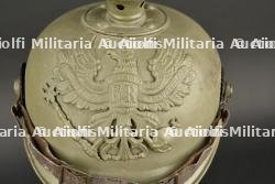 Casque à pointe prussien en tôle feldgrau - ww1 field grey metal spiked helmet — photo 8
