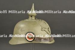Casque à pointe prussien en tôle feldgrau - ww1 field grey metal spiked helmet — miniature 10