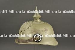 Casque à pointe prussien en tôle feldgrau - ww1 field grey metal spiked helmet — miniature 13