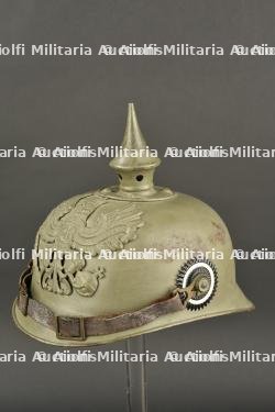 Casque à pointe prussien en tôle feldgrau - ww1 field grey metal spiked helmet — photo 14