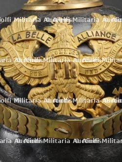 Nassau - Casque à pointe d'officier du JR87 à plaque Belle Alliance - Nassau 87th infantry régiment spiked helmet — photo 2