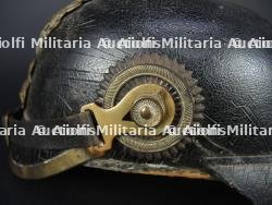 Casque à pointe M1895 Feld Artillerie prussien avec couvre casque chiffre 17 rouge - M1895 Field Artillery spiked helmet with cover — miniature 11