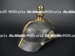 Casque à pointe M1895 Feld Artillerie prussien avec couvre casque chiffre 17 rouge - M1895 Field Artillery spiked helmet with cover — miniature 13