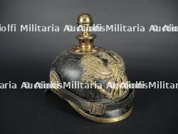 Casque à pointe M1895 Feld Artillerie prussien avec couvre casque chiffre 17 rouge - M1895 Field Artillery spiked helmet with cover — miniature 14
