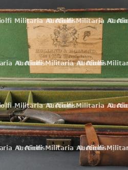 Carabine mono-coup Holland & Holland 1876 en coffret calibres 360 et 115 Lisse — miniature 3