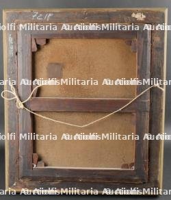 Huile sur toile représentant un cuirassier français 1er Empire avec un drapeau autrichien capturé — miniature 5