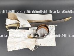 Sabre briquet avec son baudrier, ceinturon et guêtres