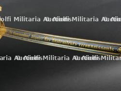 Rare et beau sabre d'officier supérieur de marine dans son coffret offert par les instructeurs canonniers du Souverain en 1884 au Commandant Alquier — miniature 9
