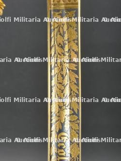 Rare et beau sabre d'officier supérieur de marine dans son coffret offert par les instructeurs canonniers du Souverain en 1884 au Commandant Alquier — miniature 11