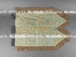 Rare fanion guidon de cavalerie du 7e Groupe Mixte d'Auto-Mitrailleuses rattaché au 27e régiment de Dragons juillet 1916 février 1917