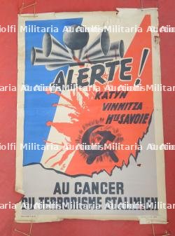 Affiche anti communiste Alerte au cancer du terrorisme stalinien