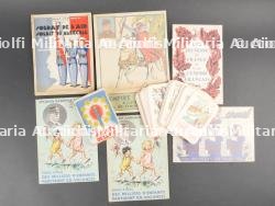 Ensemble de publications, albums à colorier, cartes à jouer éducatives et dessins au profit de l'enfance du régime de Vichy