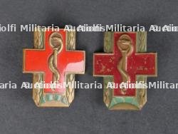 Lot d'insignes du service de santé des Chantiers de la jeunesse