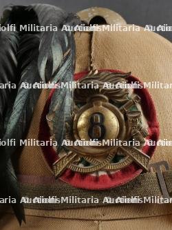 Casque tropicale du 8ème Régiment Bersaglieri. Tropical helmet of the 8th Bersaglieri Regiment. — miniature 2