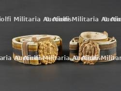 Lot de deux ceinturons d’officier de la MVSN. Set of two MVSN officer's belts.