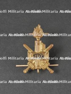 Insigne de casque tropical de la 107ème Légion de Chemises Noires. Tropical helmet badge of the 107th Black Shirt Legion.