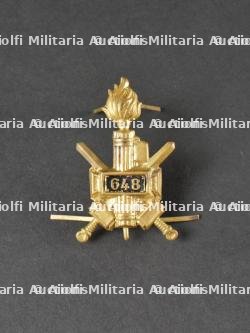 Insigne de casque tropical de la 648ème Bataillon de Chemises Noires. Tropical helmet insignia of the 648th Black Shirt Battalion.