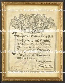 Diplôme de la médaille des blessés. Diploma for the wounded. — photo 1
