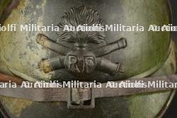Casque Adrian 1915 artillerie camouflé. Camouflaged Adrian 1915 artillery helmet. — photo 4