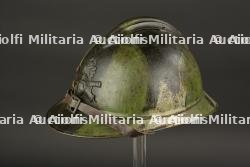 Casque Adrian 1915 artillerie camouflé. Camouflaged Adrian 1915 artillery helmet. — miniature 9