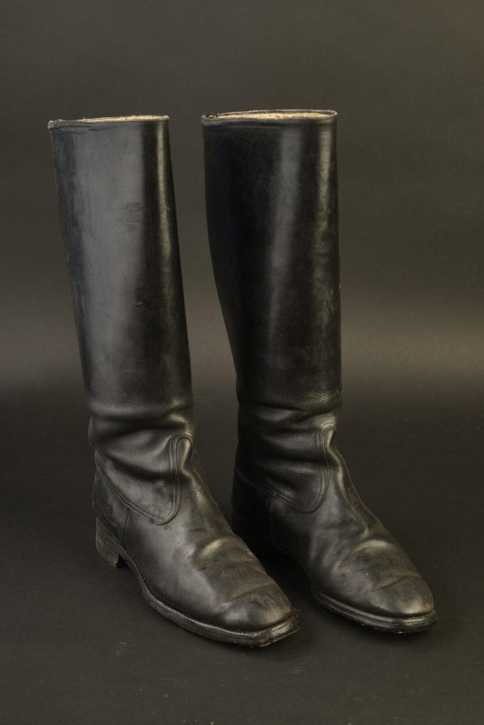 Bottes D'Équitation Cuir Noir – Style Officier Police Allemand – Taille 42.5 EU