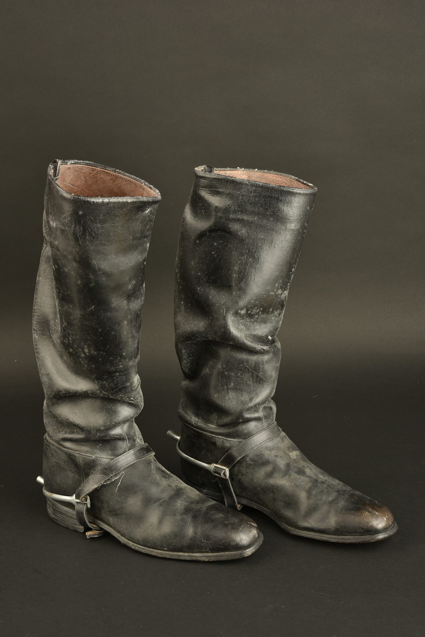 Bottes D'équitation Officier Police Portugais - Cuir Noir - Taille 41 EU