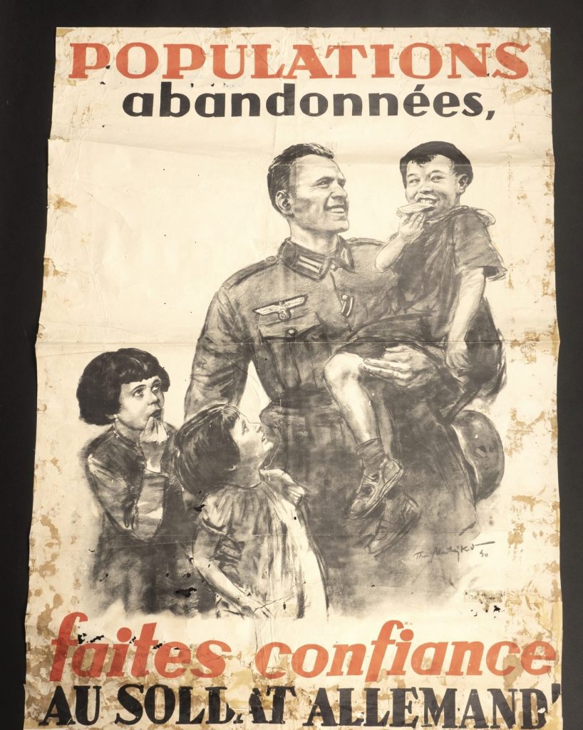 Affiche population abandonnée soldat allemand