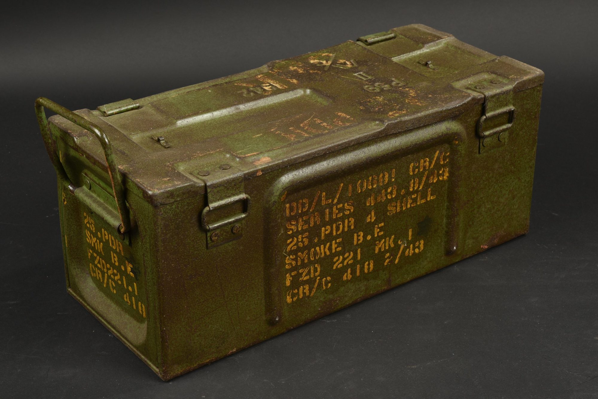 ANCIENNE CAISSE À munitions en métal grand modèle pour munitions de