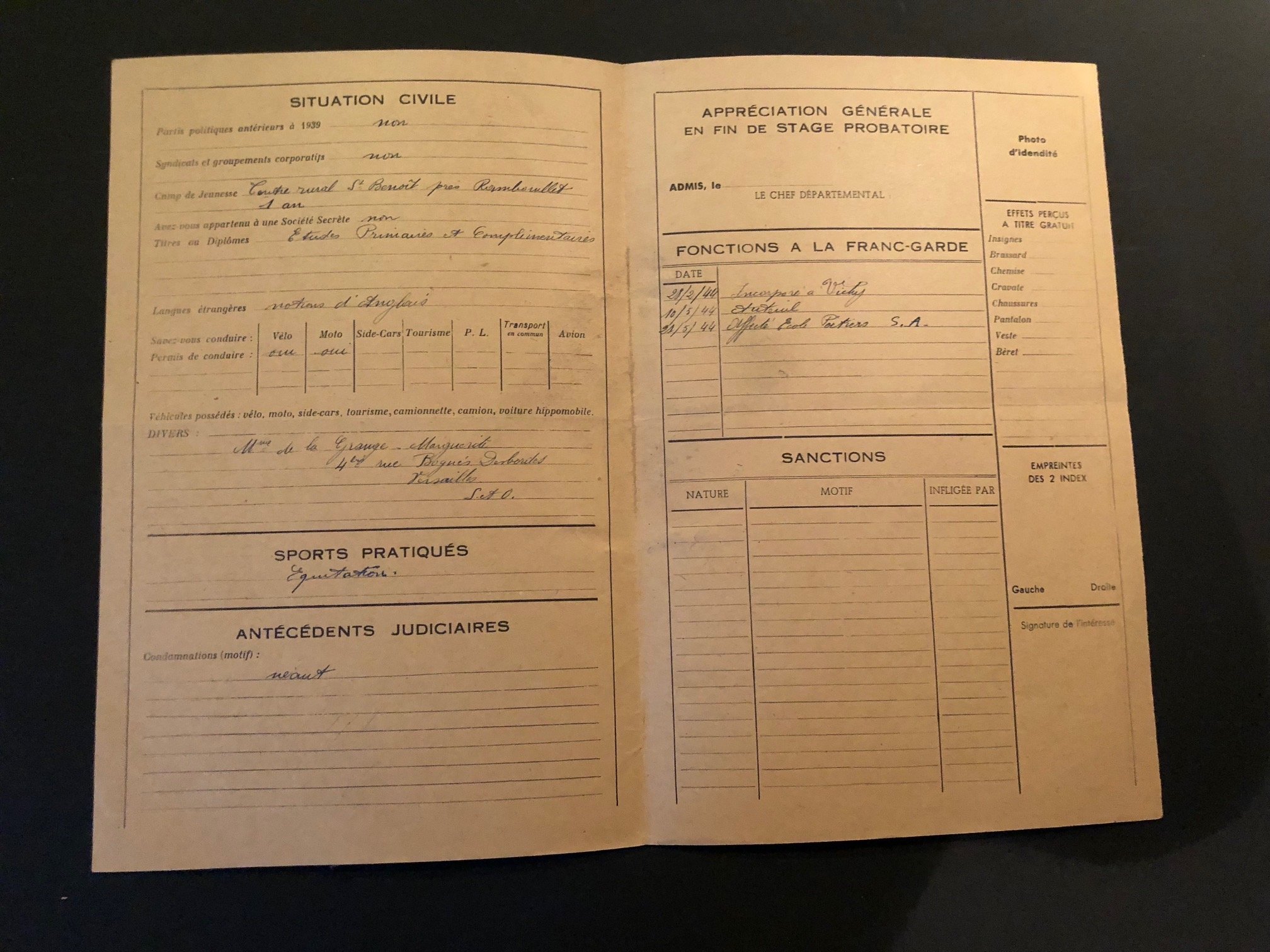 Milice Française Aiolfi G.b.r.