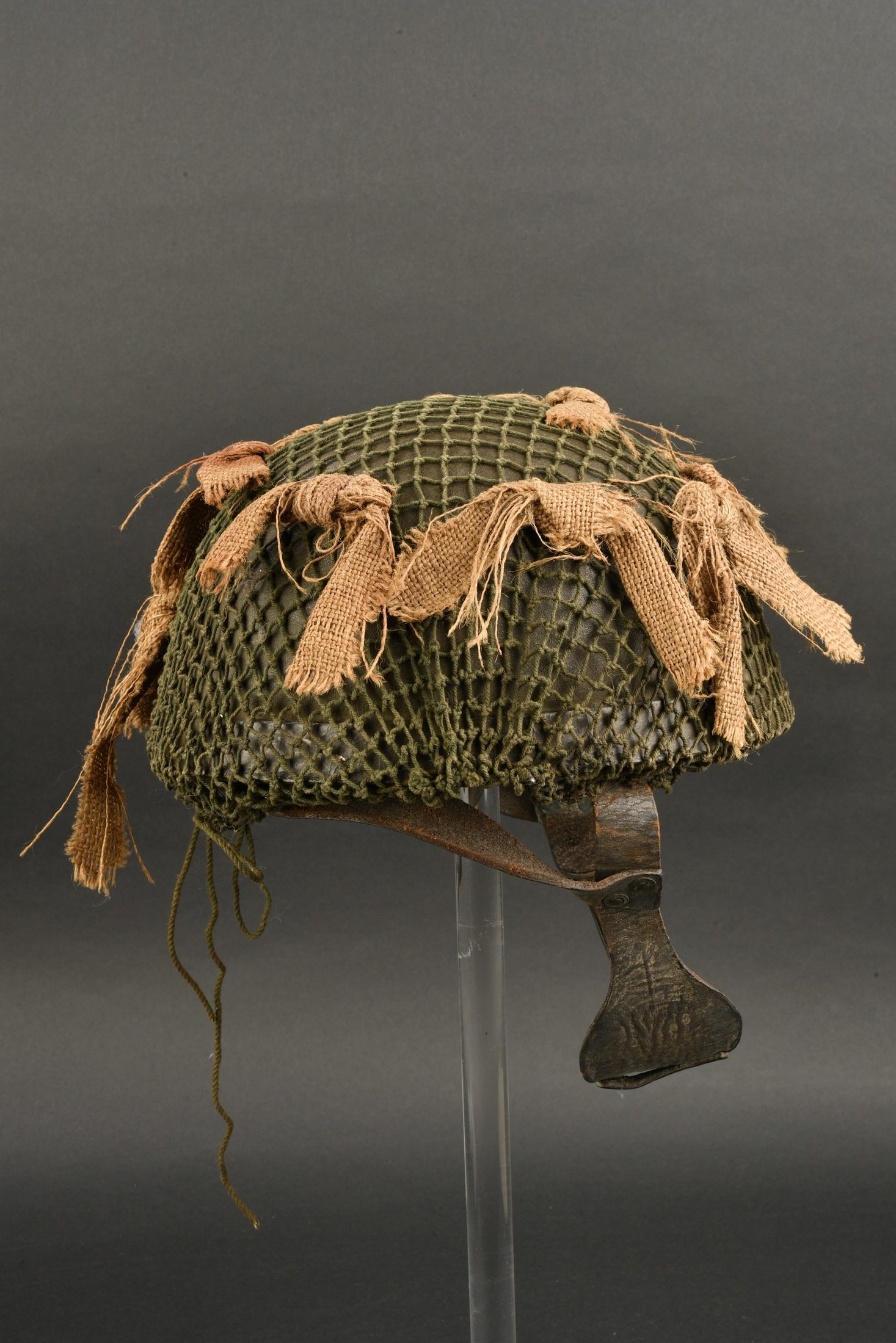 Casque Cuir Vintage Parachutiste Bleu Casquette Crâne Aviateur